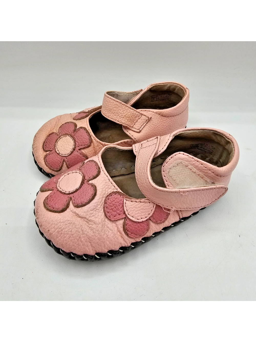 Pediped Baby Girls Sz 18-24M Leather Mary Jane Flats Pink Floral